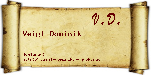 Veigl Dominik névjegykártya